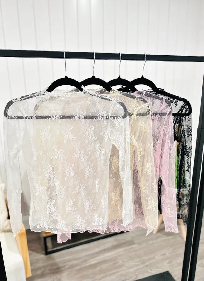 Lace Reverie Sheer Mesh Top