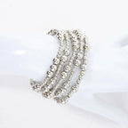 5PC Station Metallic Beads Stretch Bracelets Set