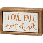 I Love Fall Most Mini Box Sign