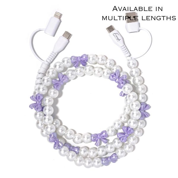 Beaded Phone Charger Whimsy Purple