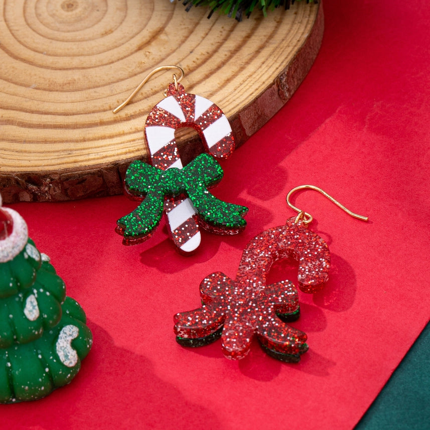 Festive Candy Cane Earring
