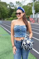 As If Strapless Denim Top-1