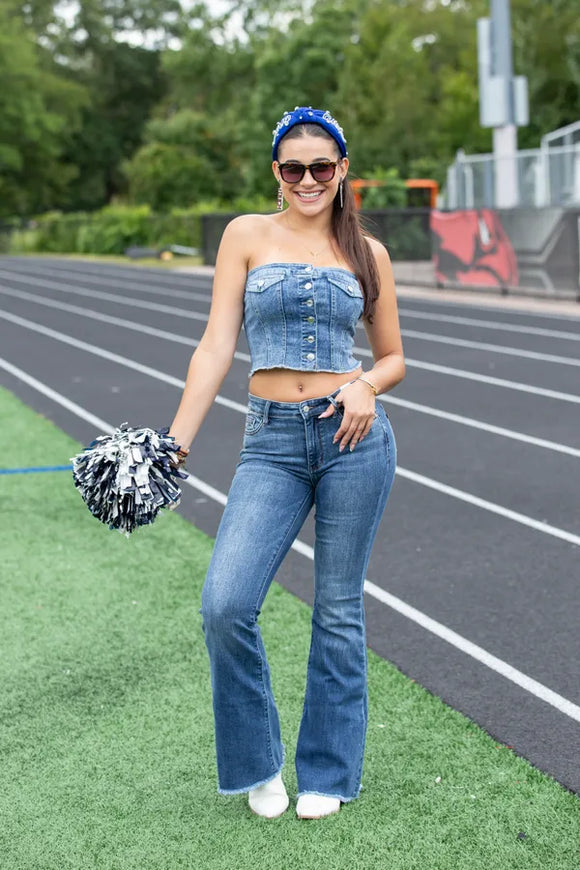 As If Strapless Denim Top