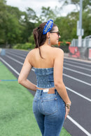As If Strapless Denim Top-5