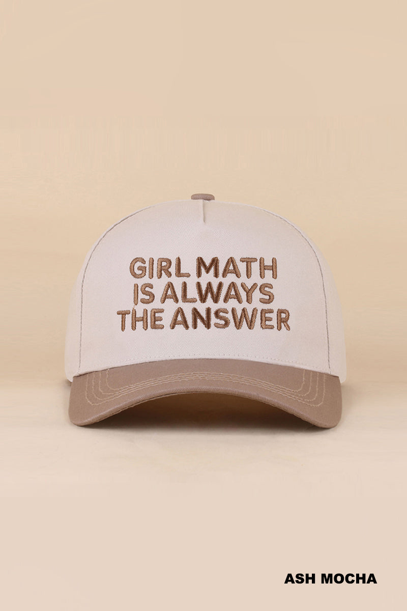 Girl Math Is Always The Answer Hat