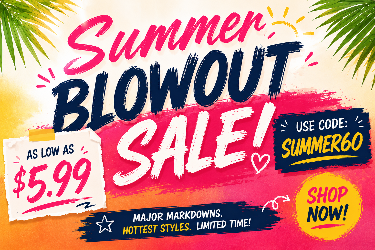 60% Off Summer Blowout