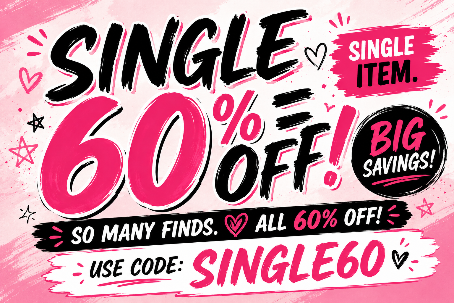 60% Off Single Item Deals!