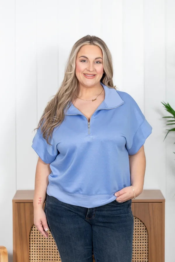 Do Me A Solid Half Zip Top