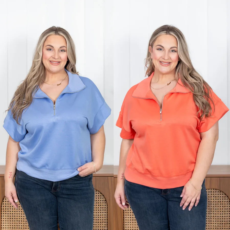 Do Me A Solid Half Zip Top