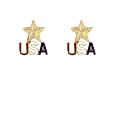 USA Letter Earring