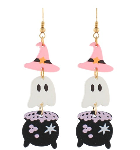 Halloween Ghost & Hat Earrings