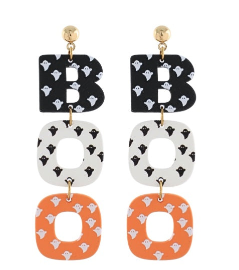 Halloween BOO Ghost Earrings