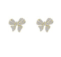 Pave CZ Bow Earrings