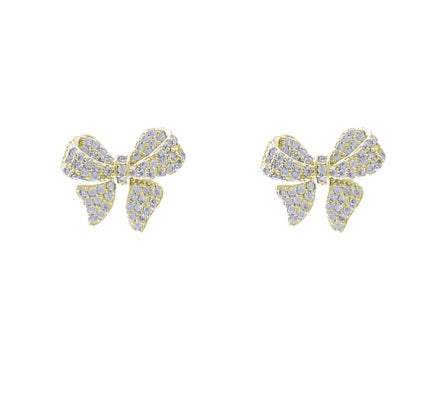 Pave CZ Bow Earrings