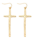 Hammered Cross Earrings