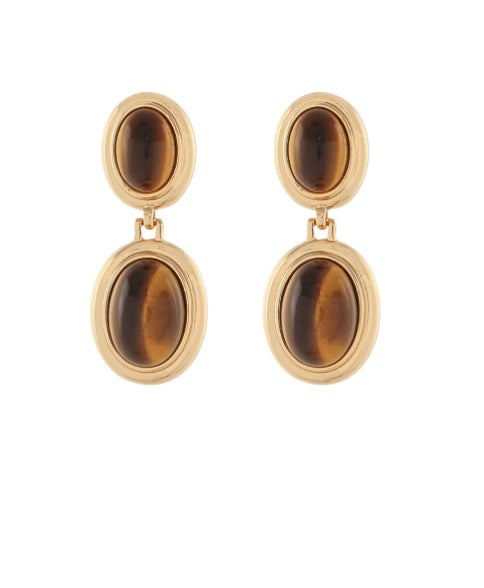 Oval Stone Earrings