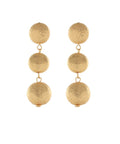 Linear Textured Puffy Round Earrings