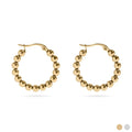 18K Circle Ball Hoop Earrings