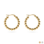 18K Circle Ball Hoop Earrings