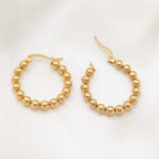18K Circle Ball Hoop Earrings