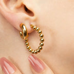 18K Circle Ball Hoop Earrings