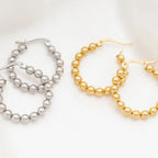 18K Circle Ball Hoop Earrings