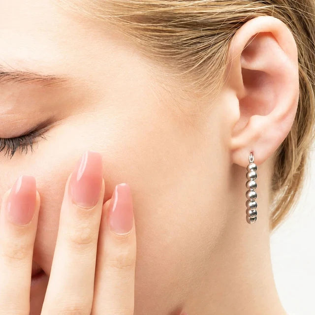 18K Circle Ball Hoop Earrings