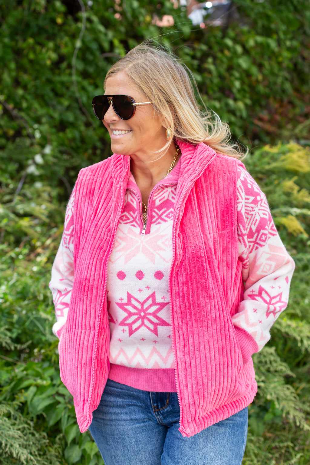 Sweet Snowflakes Half Zip