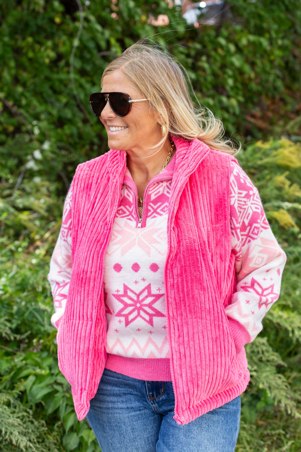 Sweet Snowflakes Half Zip
