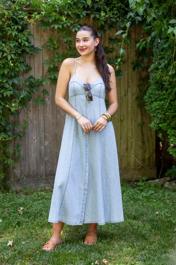 Good Energy Denim Maxi Dress