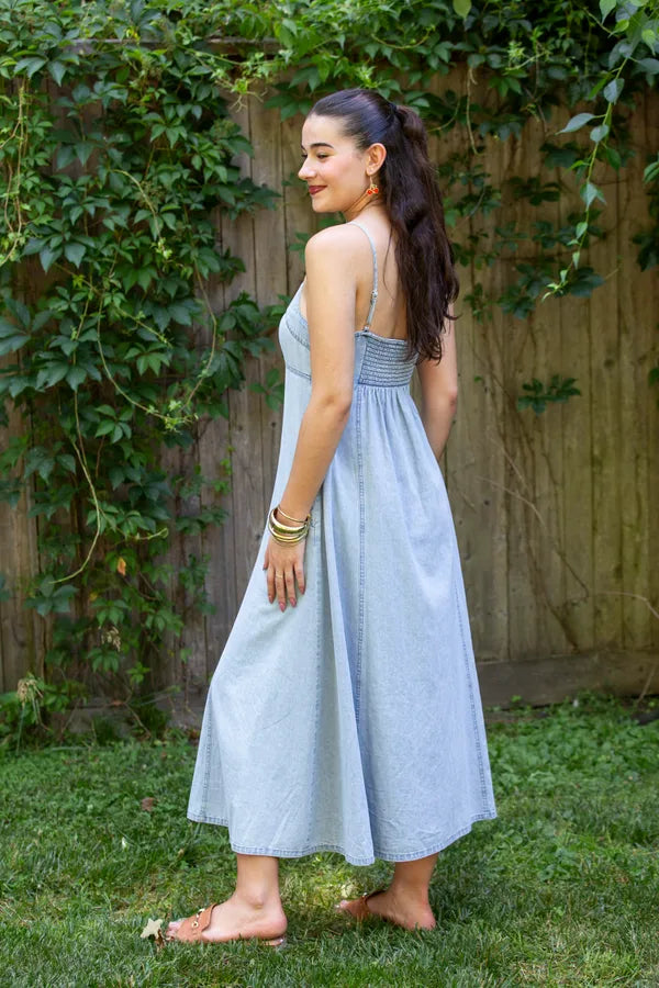Good Energy Denim Maxi Dress