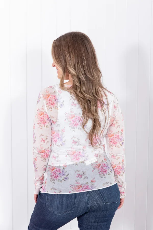 Garden Whisper Sheer Top