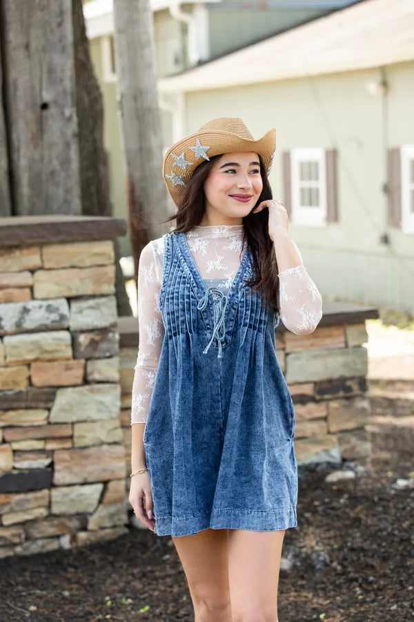 Straw Cowboy Panama Hat with Stars