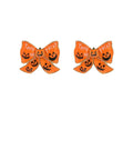Halloween Bow w/Pumpkin Earrings
