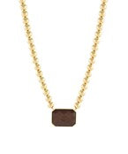 Octagon Stone & CCB Ball Necklace