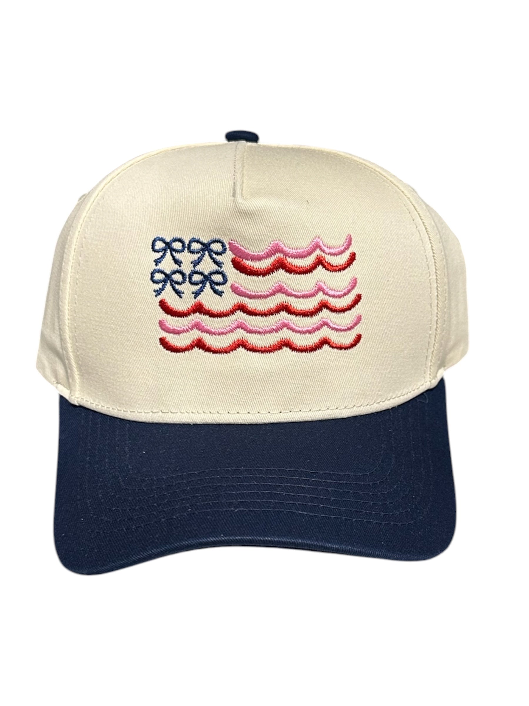 USA Bow Flag Canvas Hats