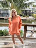 Orange Crush Corded Short Set