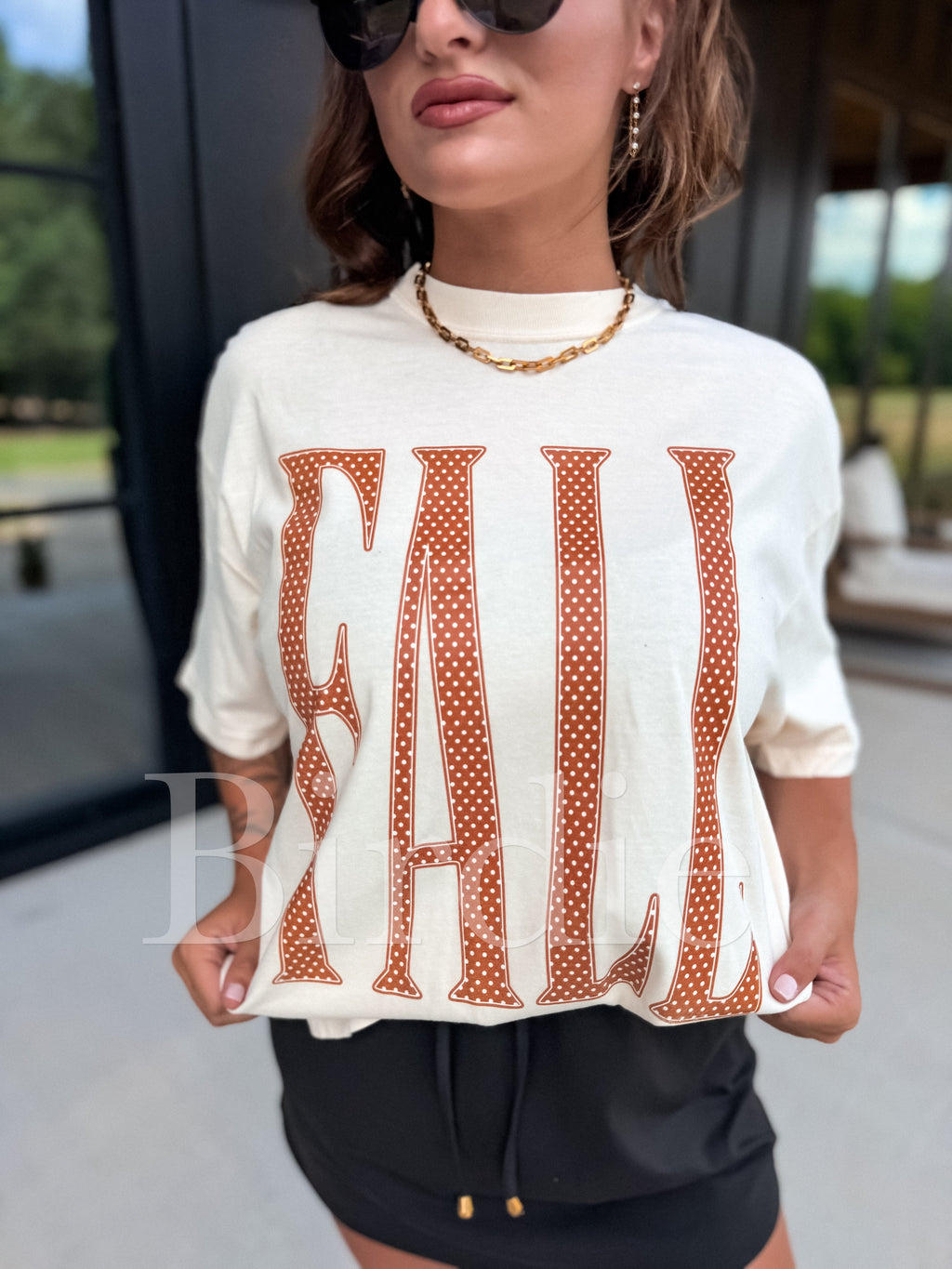 Polka Dot FALL Graphic Tee on Ivory
