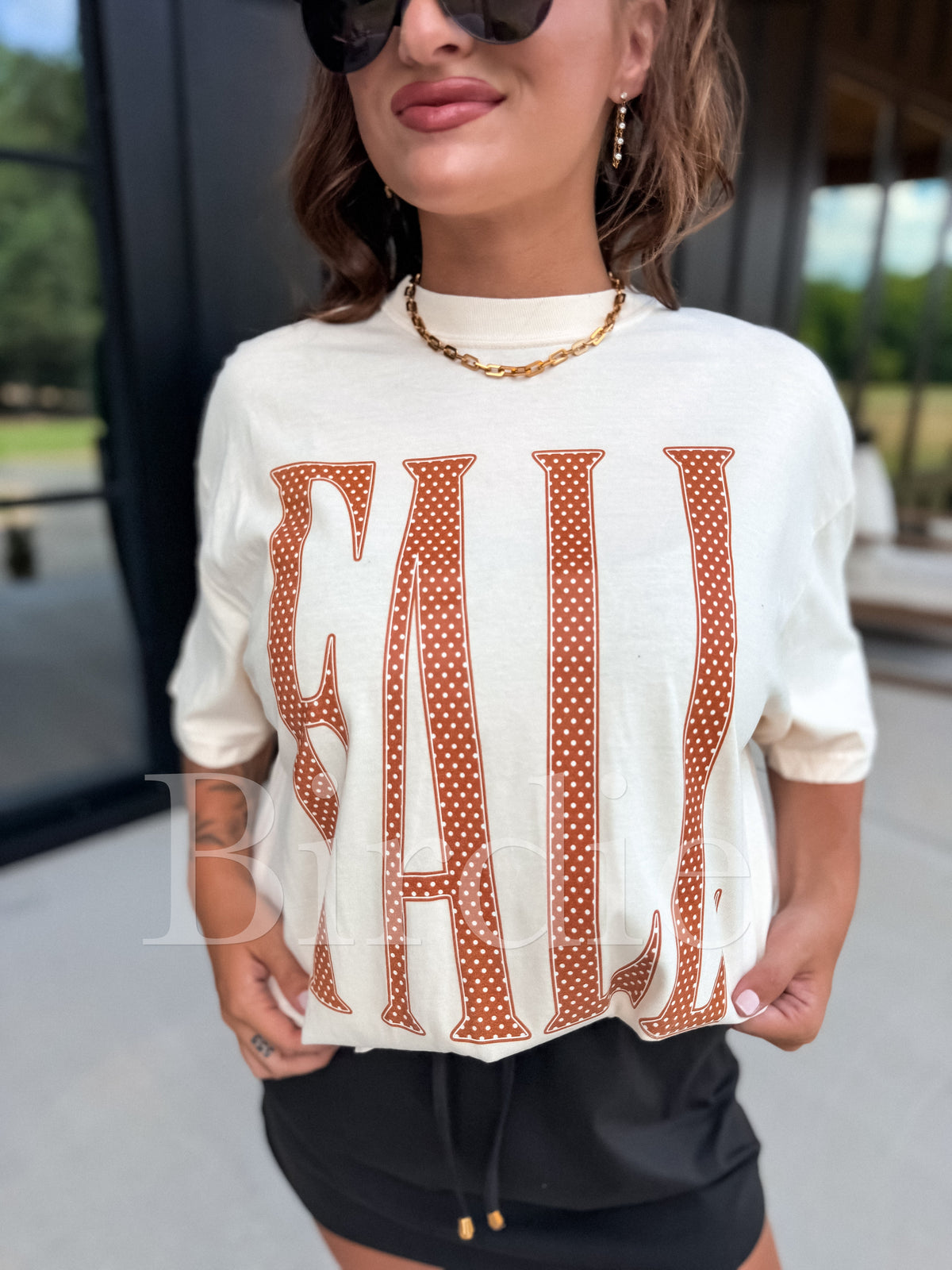 Polka Dot FALL Graphic Tee on Ivory