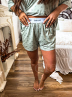 BIRDIE Tee Boxer Short Set in Pistachio Dot (Sold As Set)