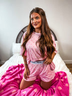 BIRDIE Tee Boxer Short Set in Pinky Promise Dot (Sold As Set)