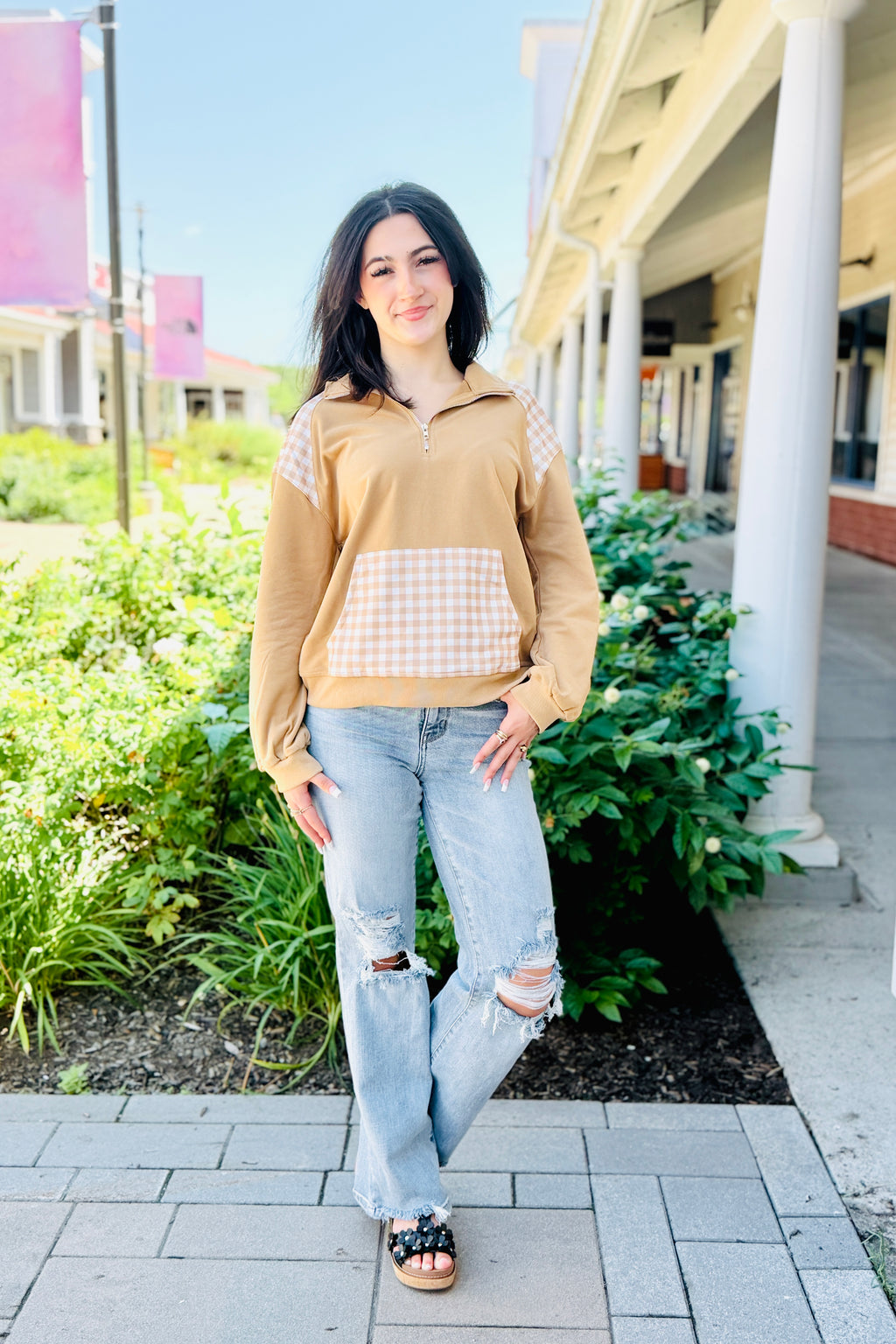 Camden Check Half Zip