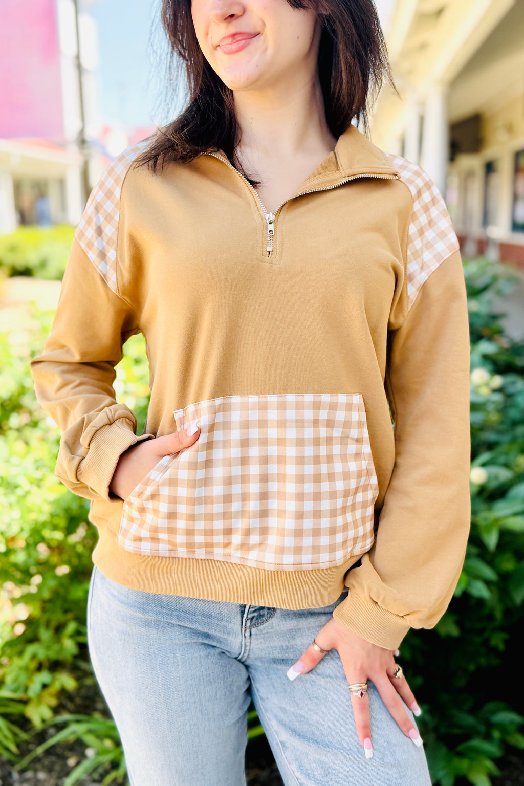 Camden Check Half Zip