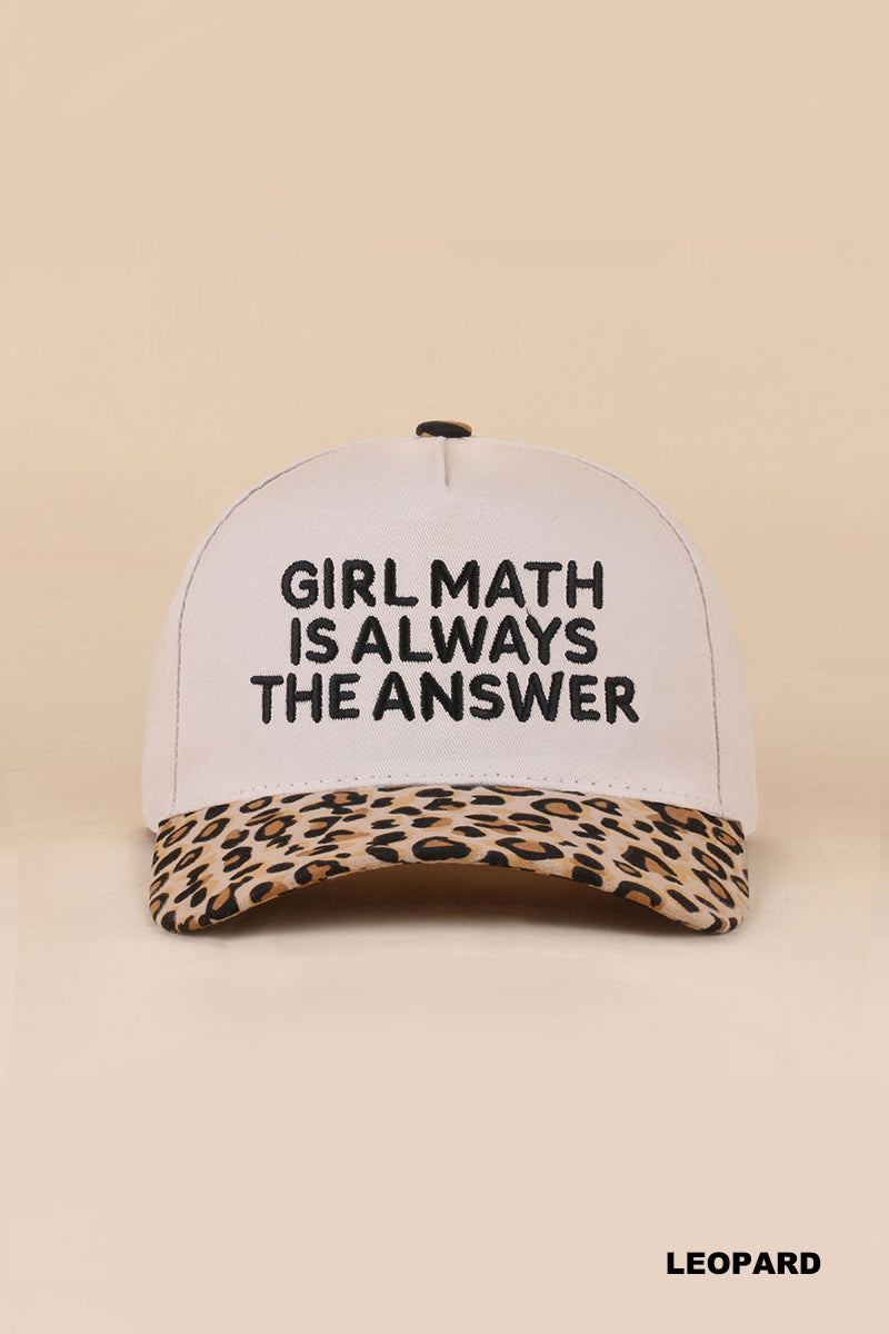 Girl Math Is Always The Answer Hat