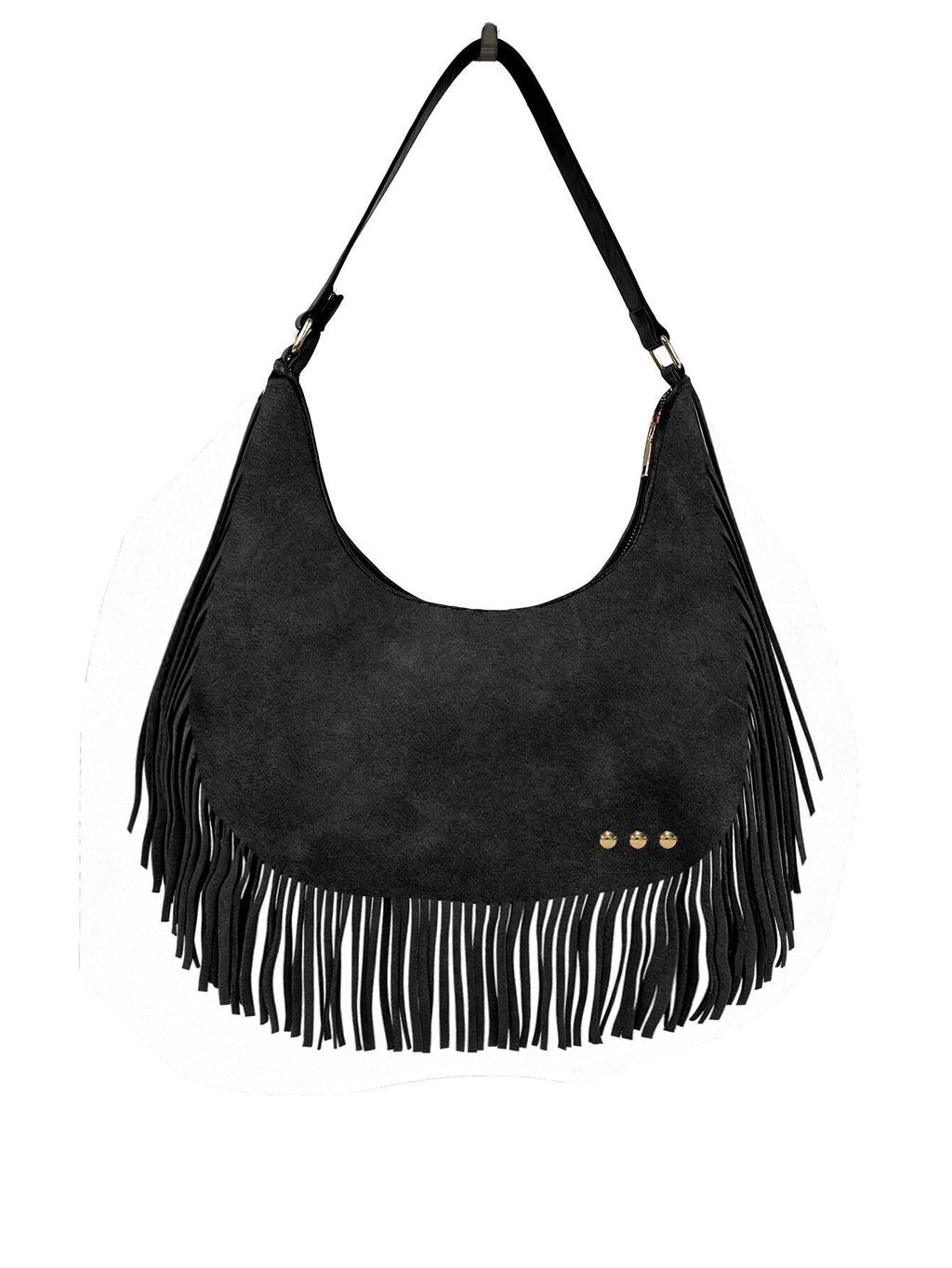 Loretta Suede Fringe Slouchy Bag-Shoulder Bag-Pretty Simple
