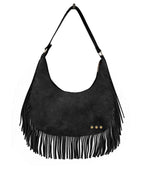 Loretta Suede Fringe Slouchy Bag-Shoulder Bag-Pretty Simple