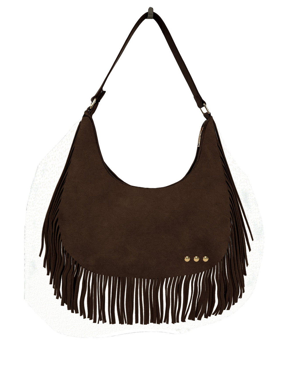 Loretta Suede Fringe Slouchy Bag-Shoulder Bag-Pretty Simple