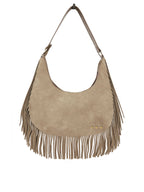 Loretta Suede Fringe Slouchy Bag-Shoulder Bag-Pretty Simple