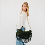 Loretta Suede Fringe Slouchy Bag-Shoulder Bag-Pretty Simple