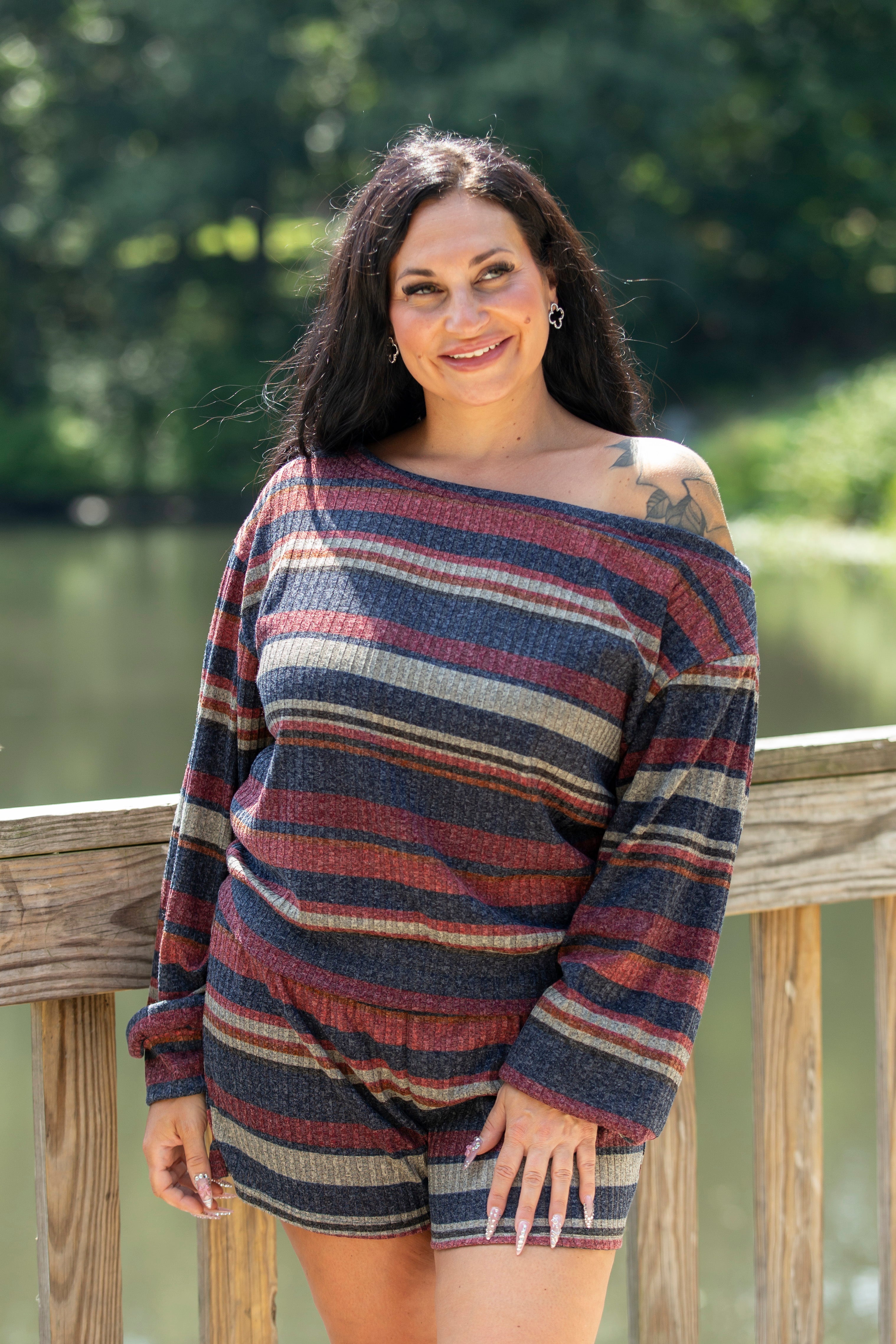 Fall Escape Knit Lounge Short Set